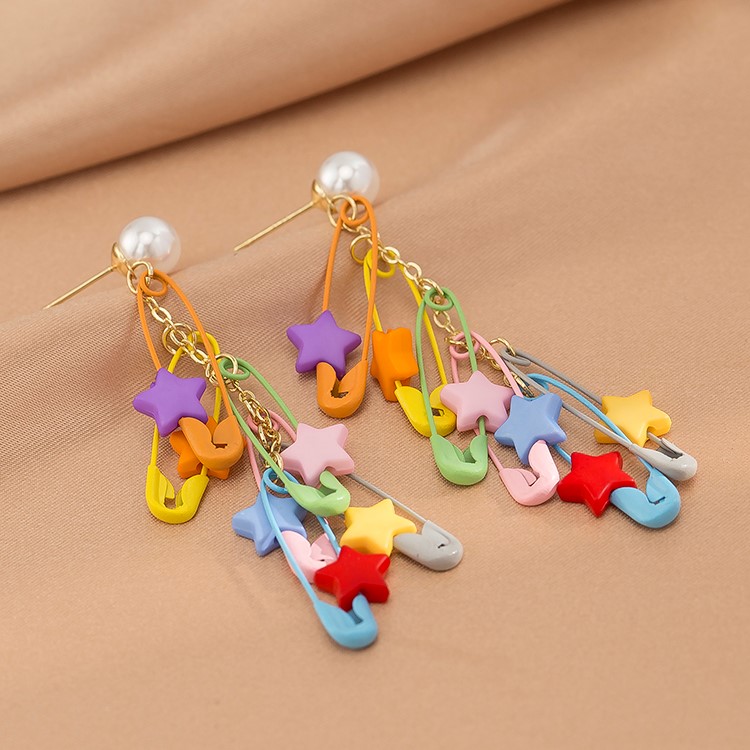 元氣多巴胺彩色糖果別針耳環