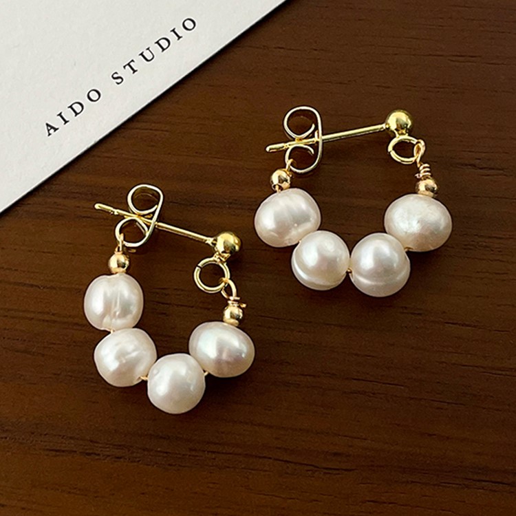 天然淡水珍珠耳環