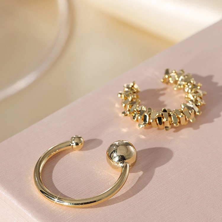 碎銀子不對稱耳夾 無耳洞必備