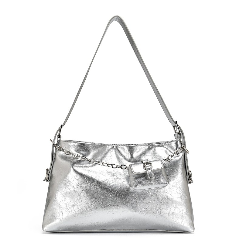 【沫缇甄选】錬條托特包 2023潮流新款大容量包包斜跨女包高級感通勤單肩包