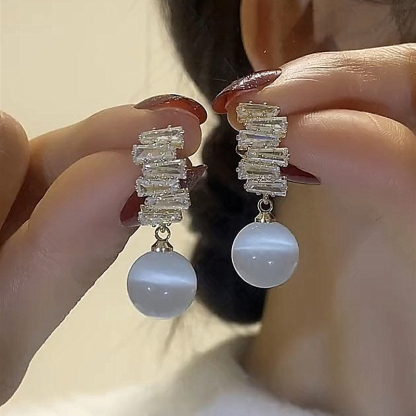 S925氣質貓眼石耳環