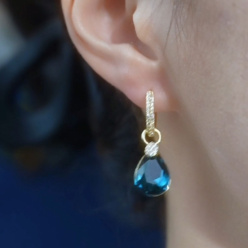 藍色寶石輕奢耳環