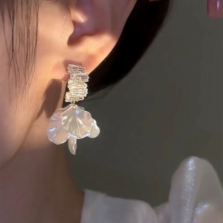 貝殼花朵花瓣耳環