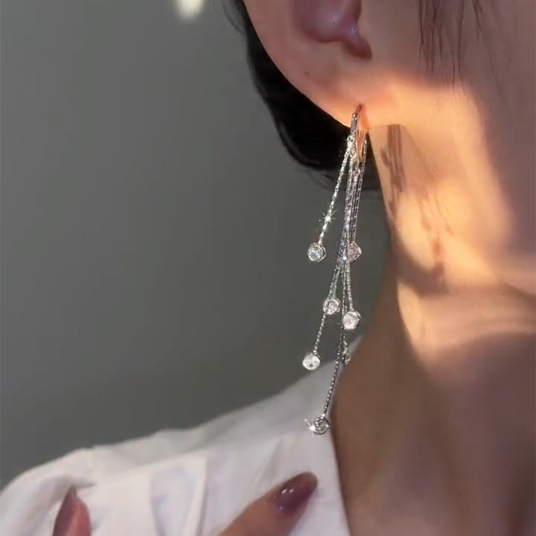 星影長款流蘇耳環