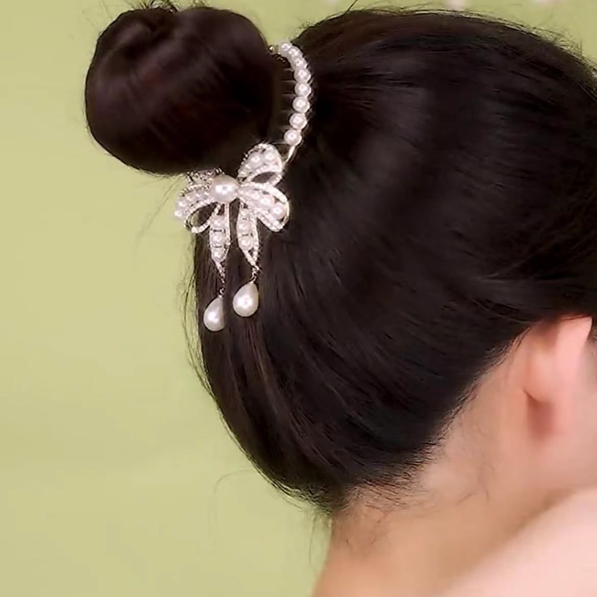 精緻甜美珍珠蝴蝶結髮飾