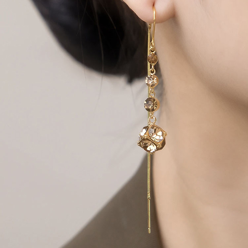 超閃鑽球氣質流蘇耳環     