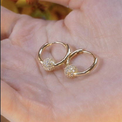氣質小鑽球耳圈耳環