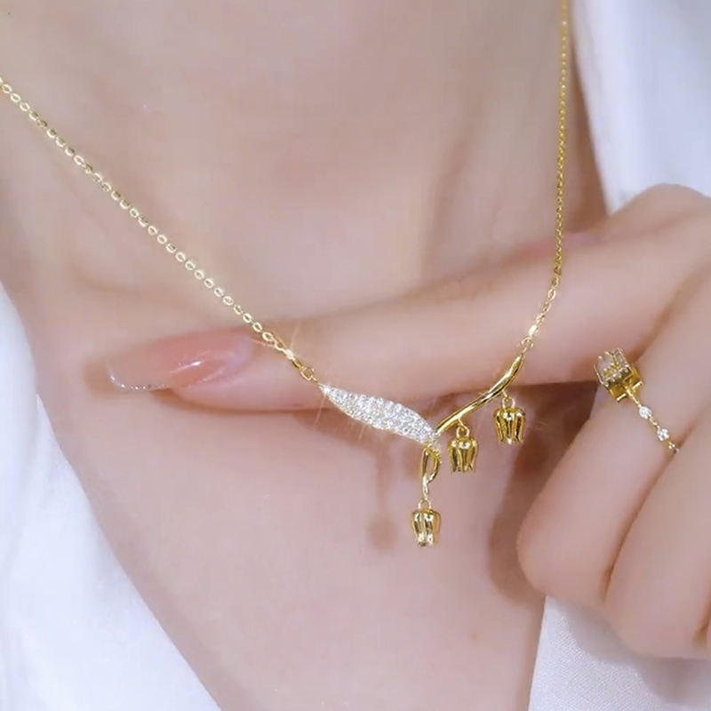 鈴蘭花純銀項錬  