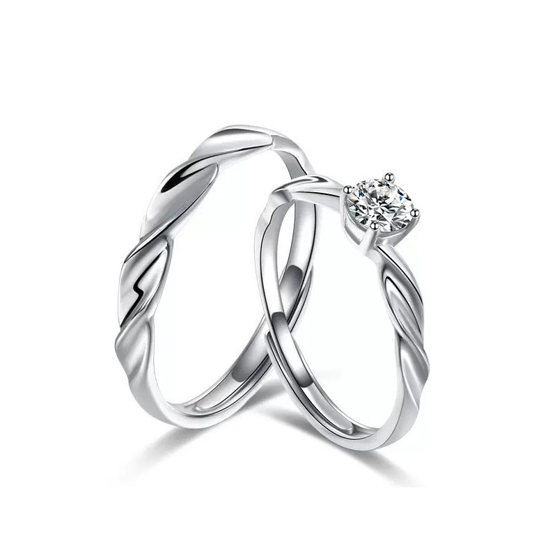 【沫緹甄選】才子佳人 | 莫比烏絲925純銀情侶鑽石對戒