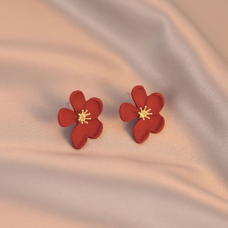 浪漫復古港風花朵耳環