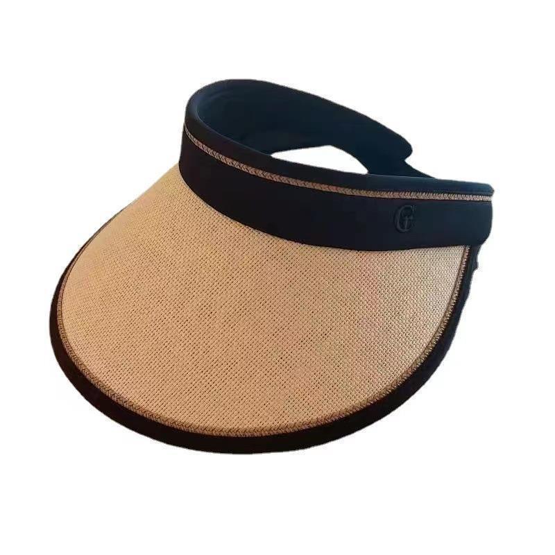 【沫緹甄選】草編遮陽防曬帽防紫外線大簷帽可折疊騎行戶外空頂帽子