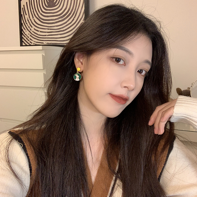 不對稱可愛小兔子耳環