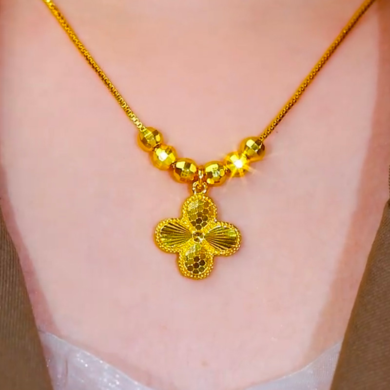 黃金四葉草轉運珠項錬