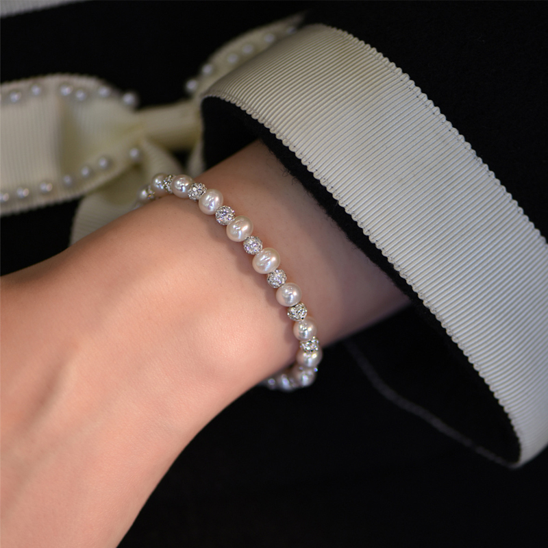 星光之舞 | 閃耀吸睛 S925純銀淡水珍珠手錬 