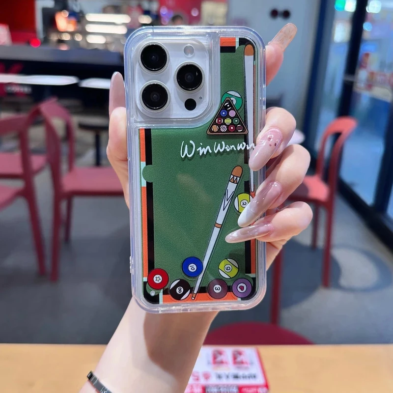 創意流沙殼 趣味桌球iphone保護殼