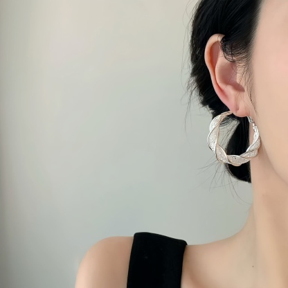復古網狀圈圈金色耳環 （Earrings）
