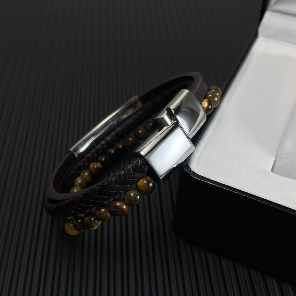 復古個性多層編織男士皮革手環