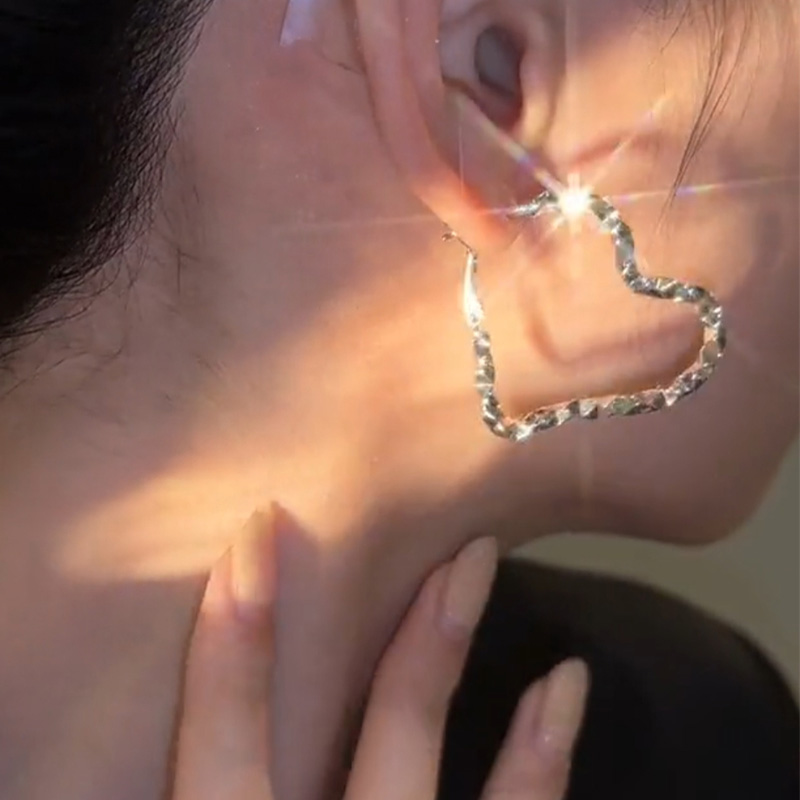 麻花愛心純銀耳環