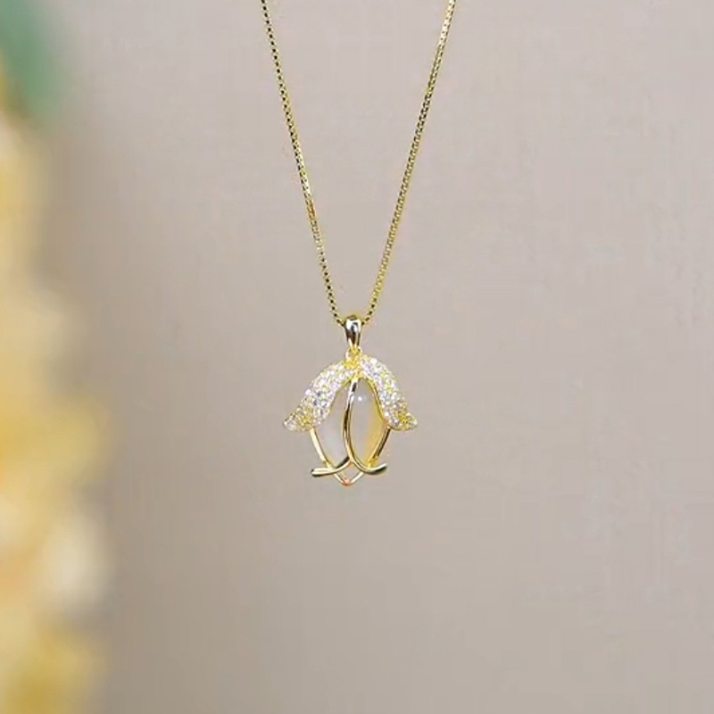 金色鬱金香花朵項鍊