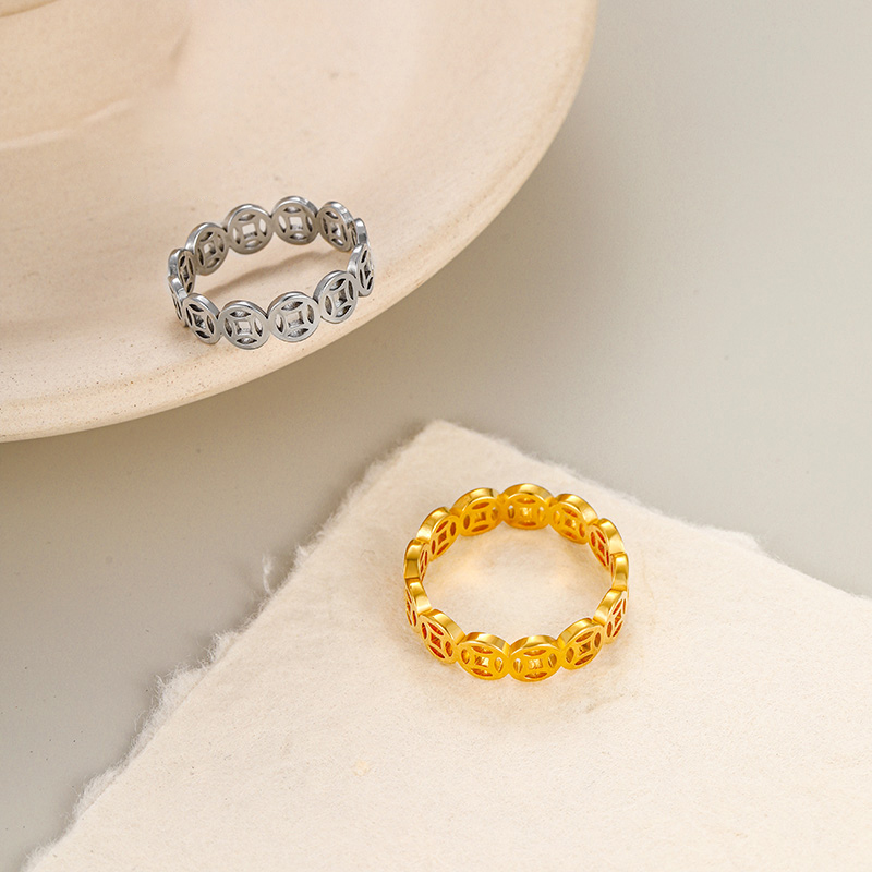 順風順水 【招財轉運】八方來財 錢多多銅錢戒指