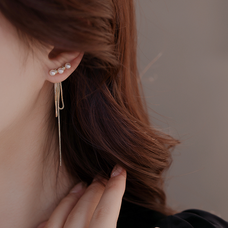 一款兩戴 珍珠流蘇耳環
