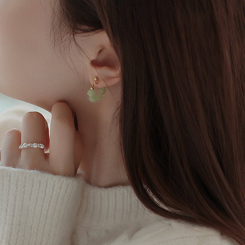 綠色貓眼石耳環 【一款兩戴】