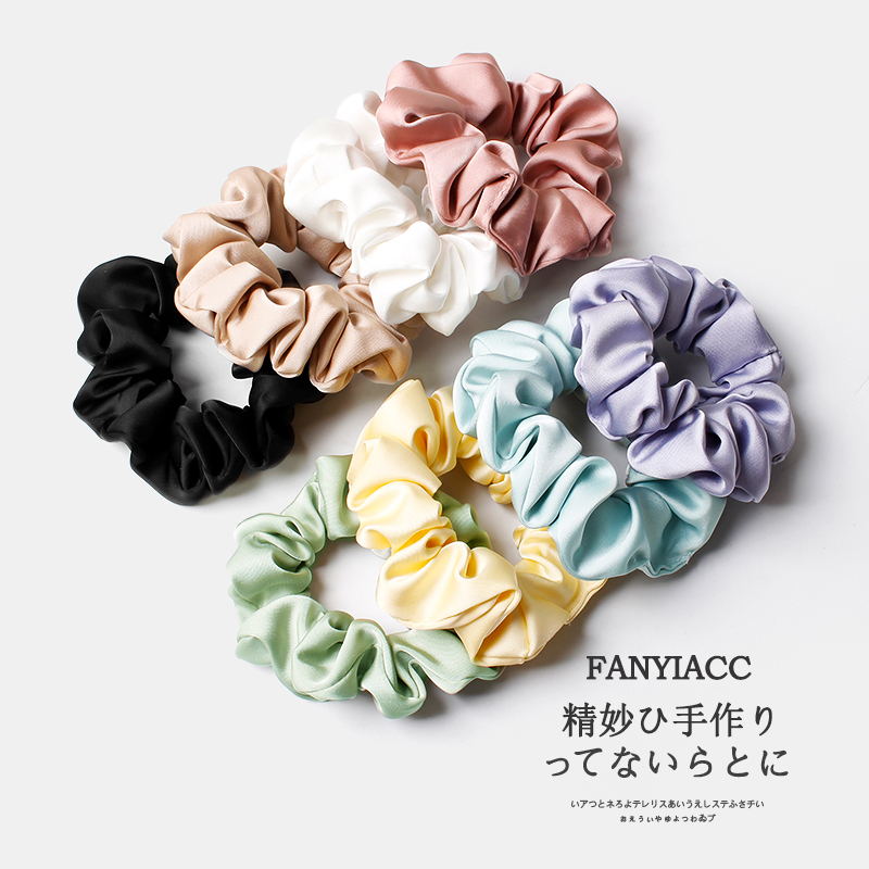 法式緞面大腸簡約髮圈