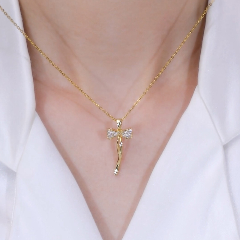 甜美風蝴蝶結氣質鎖骨鍊