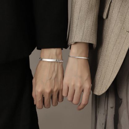 訂製款 | 簡約個性可刻字紀念情侶手錬