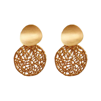 網狀鏤空金色個性耳環