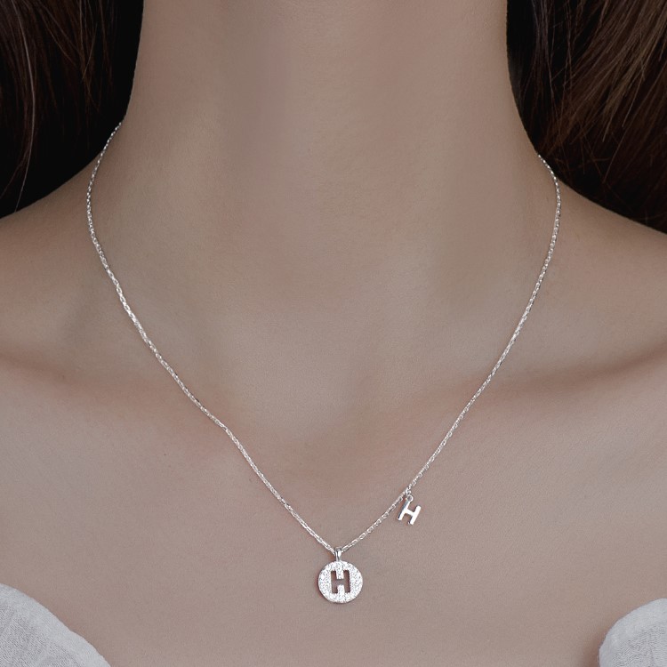 S925銀簡約26字母項錬