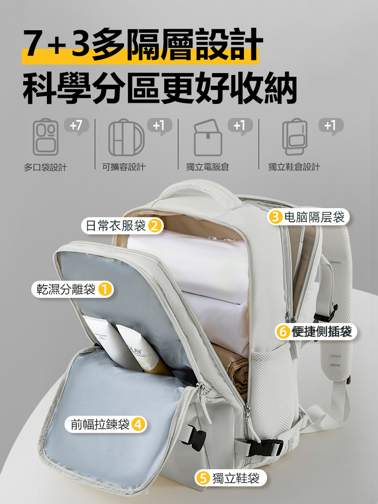 短途旅行背包大容量後背包 輕便書包