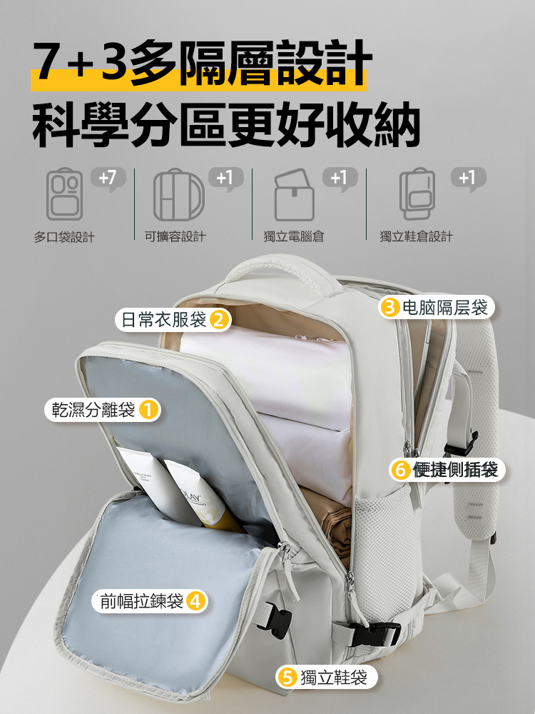 短途旅行背包大容量後背包 輕便書包