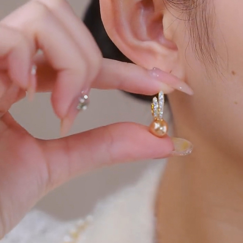 香檳色氣質珍珠耳環