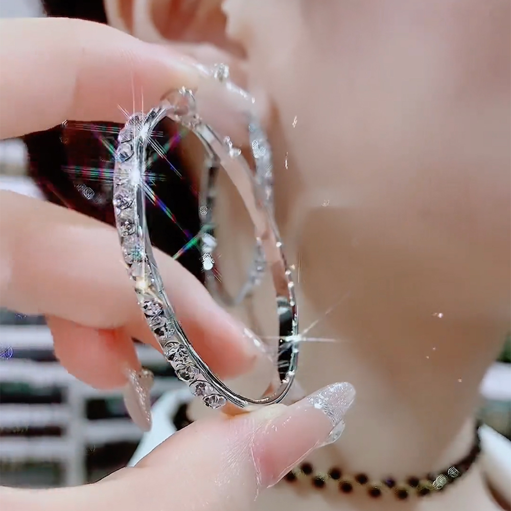 超閃鑽洋氣誇張大圈圈耳環