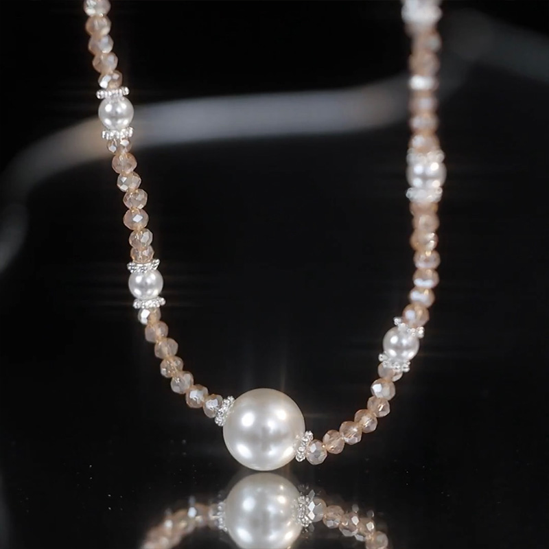 香檳色水晶珍珠項錬