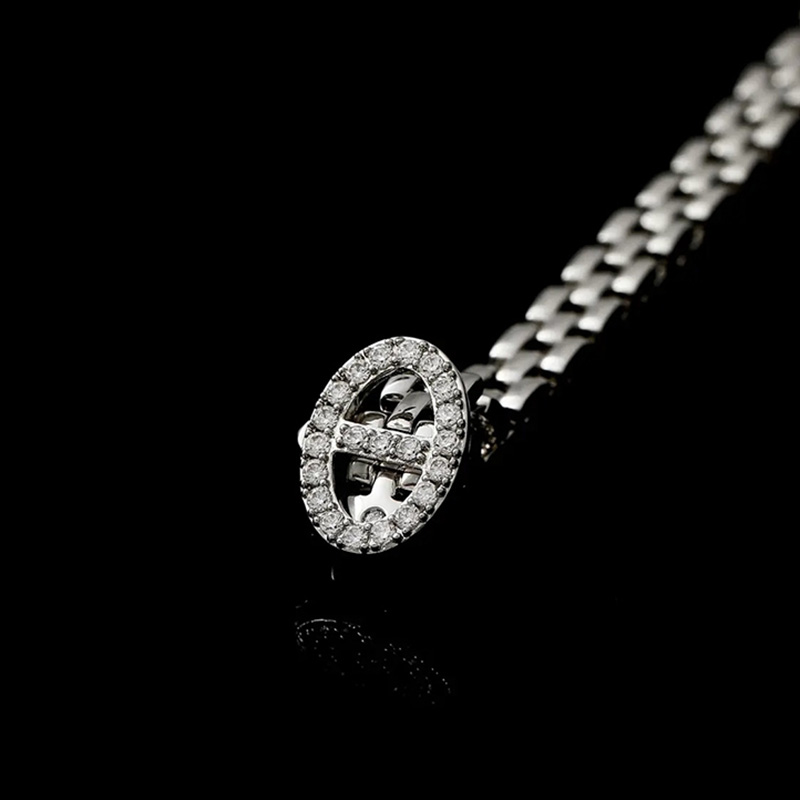 新款潮甜酷氣質豬鼻子純銀手錬