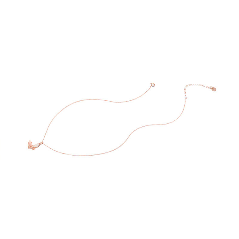 貝殼蝴蝶設計簡約玫瑰金鎖骨錬