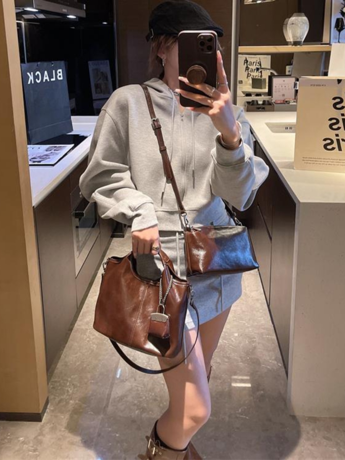 新款復古時尚斜肩包手提包