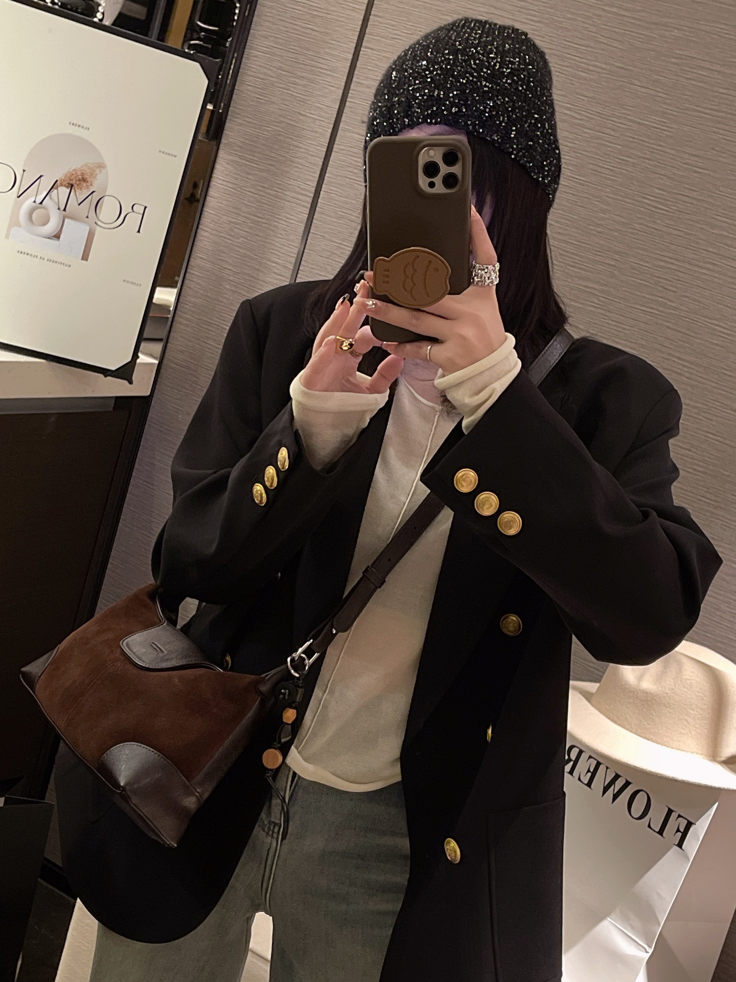 復古磨砂牛皮腋下包 通勤百搭斜肩包