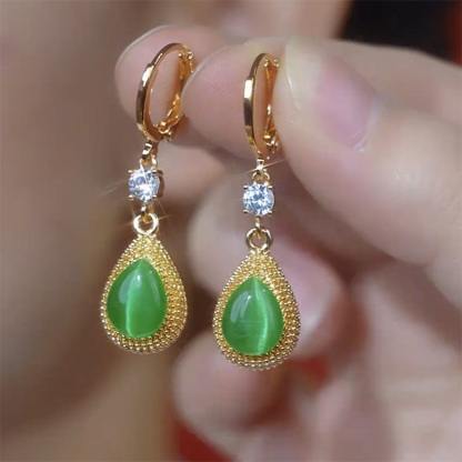 復古綠時尚榴槤耳環