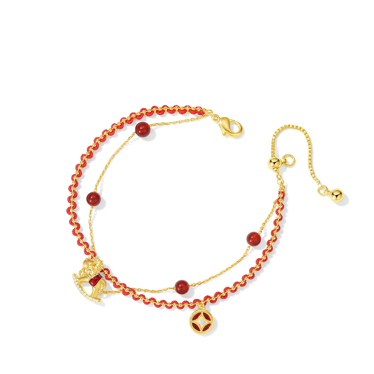 本命年紅色手繩小馬手錬