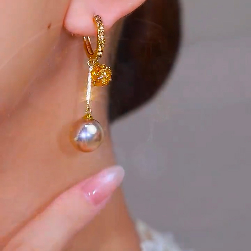 鎏金香檳流蘇耳墜