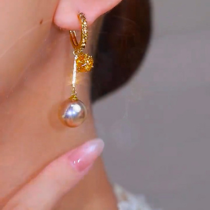 鎏金香檳流蘇耳墜