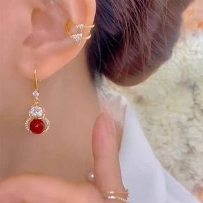 紅色葫蘆輕奢耳環 