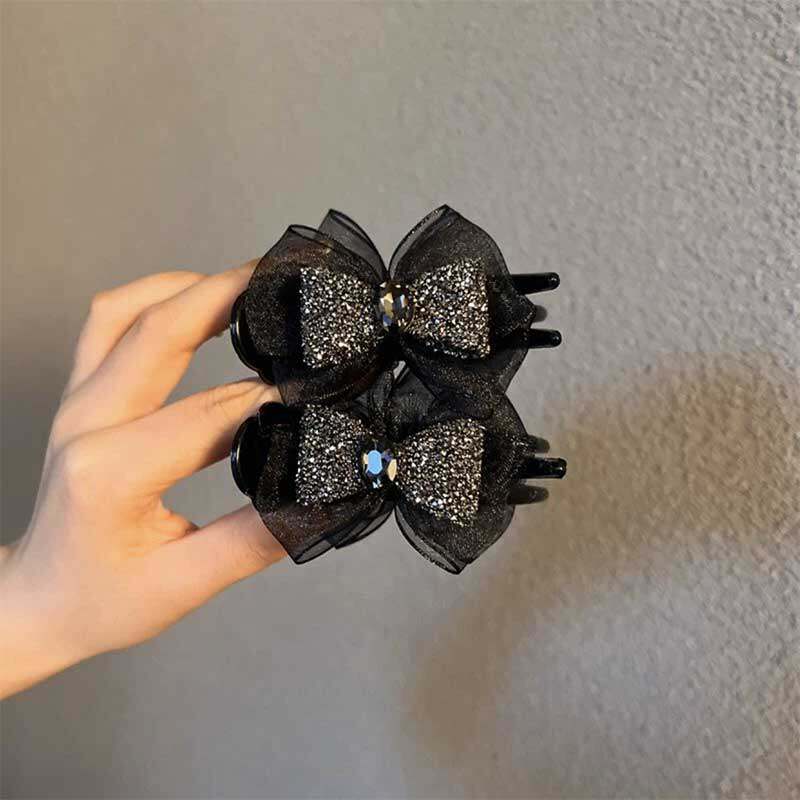 氣質優雅蝴蝶結黑色抓夾