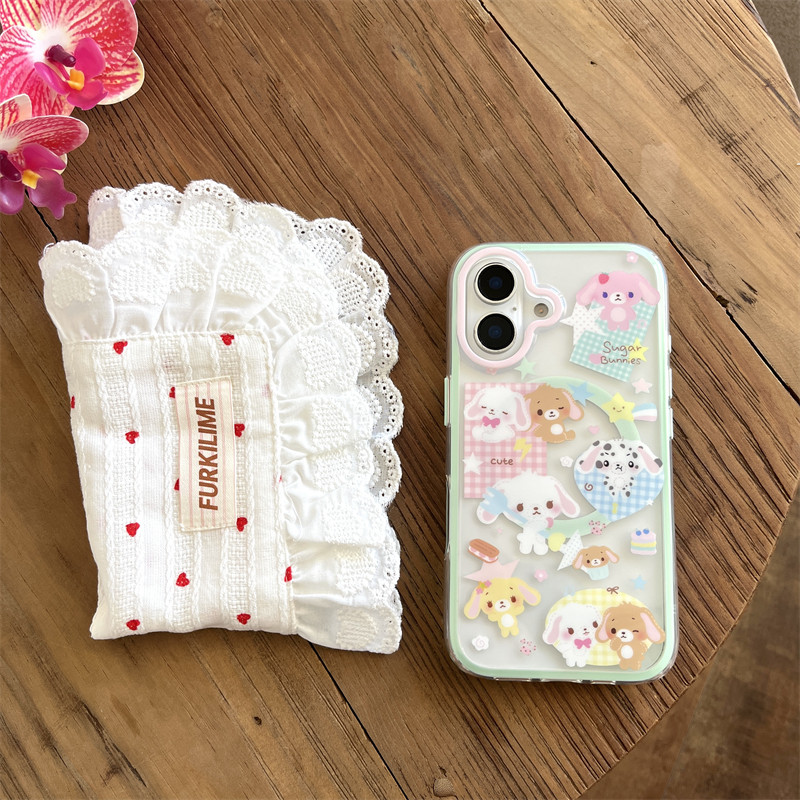 日韓可愛卡通甜點兔子搖搖樂磁吸殼