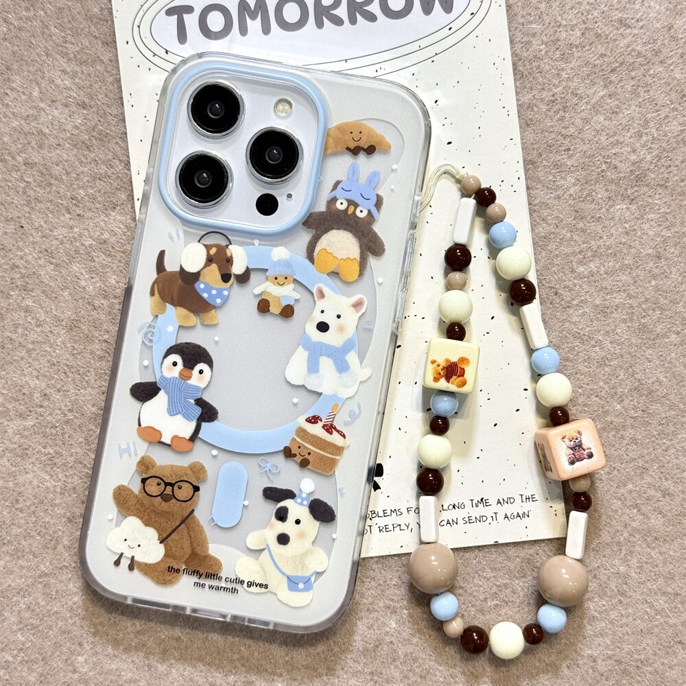 可愛jellycat圍巾企鵝磁吸手機保護殼