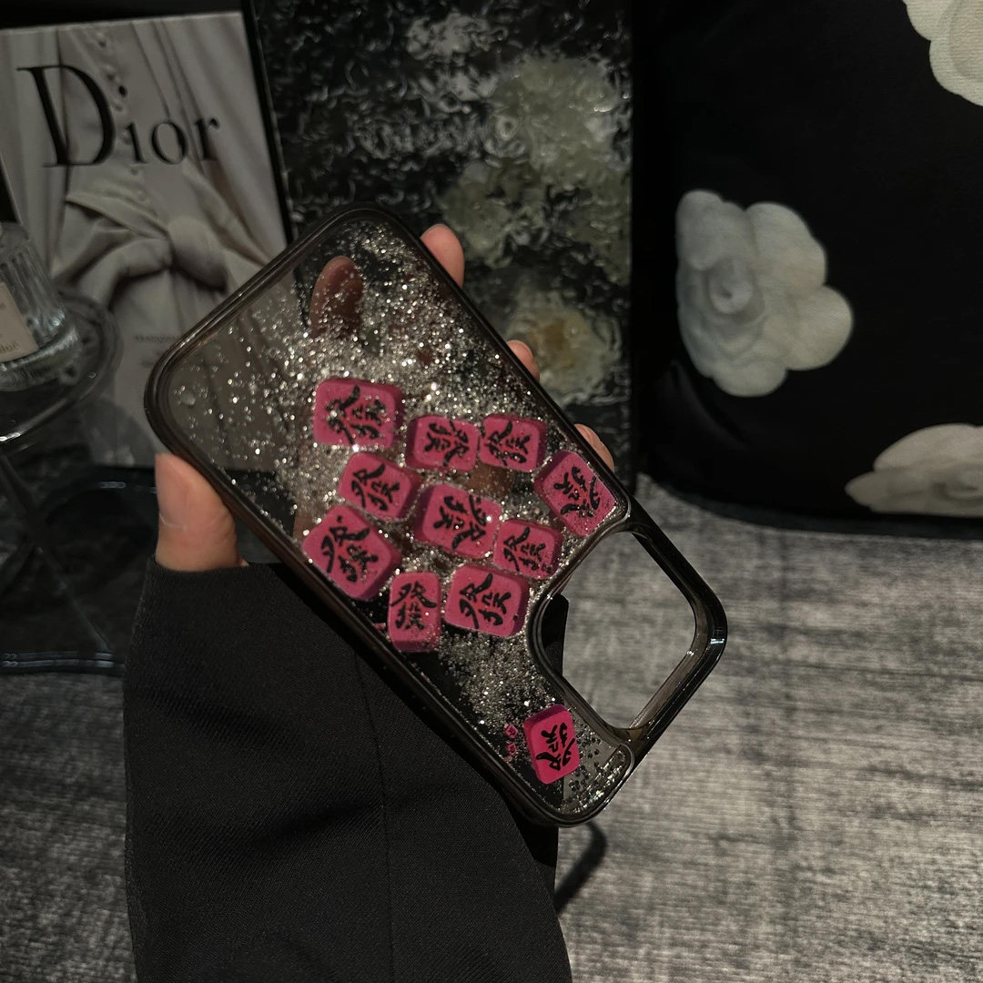 名媛發財流沙質感iPhone保護殼