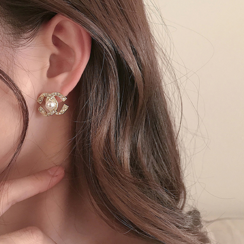 新款雙CC珍珠耳環 